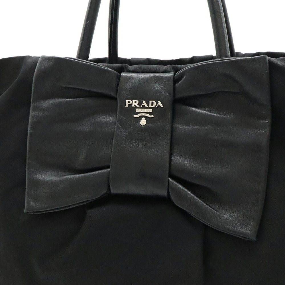 PRADA tote bag handbag ribbon black - Picture 7 of 8